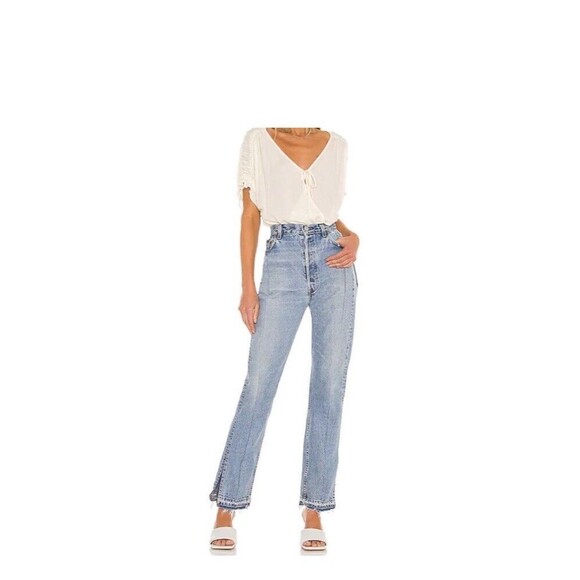 Intimately Free People Cleo Bodysuit XS Ivory Front Oversized Ruched Chic - Picture 5 of 5